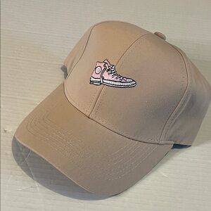 Tan Baseball Cap with Sneaker Embroidery NWT